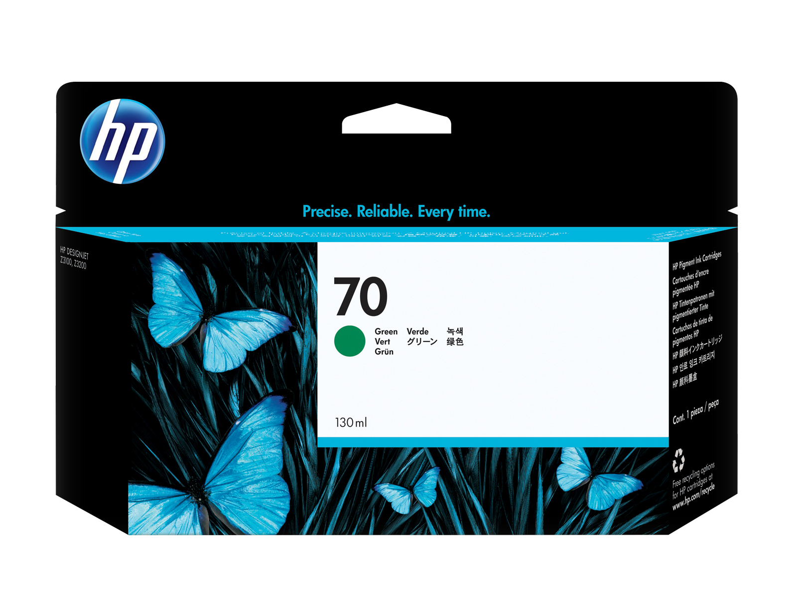 HP-70-DesignJet-Tinte-Gruen-130ml-C9457A HP 70 DesignJet Tinte Grün 130ml C9457A – Bild 1