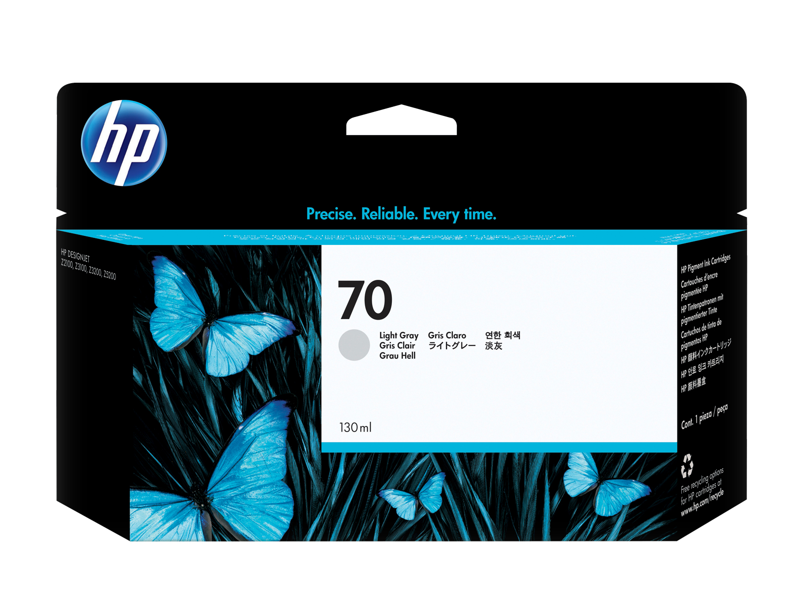 HP-70-DesignJet-Tinte-Hellgrau-130ml-C9451A HP 70 DesignJet Tinte Hellgrau 130ml C9451A – Bild 1