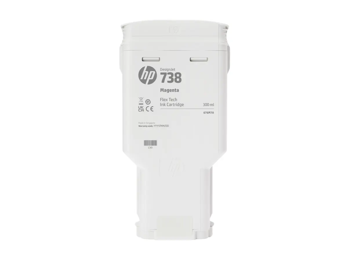 HP 738 DesignJet Tinte Magenta 300ml 676M7A – Bild 3